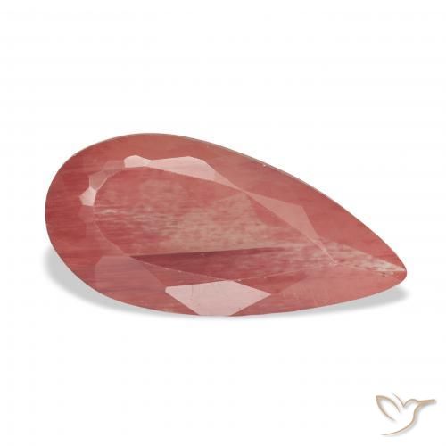 4.40 ct Red Andesine Labradorite Stone, Natural Andesine Labradorite in Pear Facet Shape for Sale
