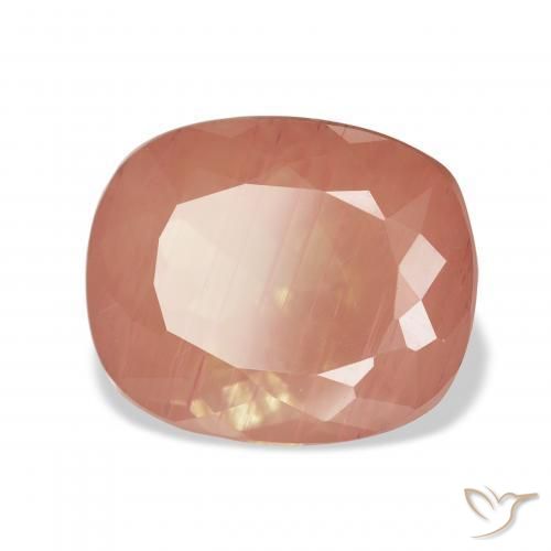 7.17 ct Orange Andesine Labradorite Stone, Natural Andesine Labradorite in Cushion-Cut Shape for Sale