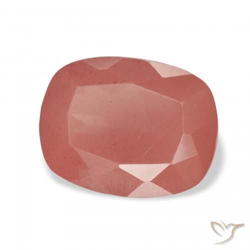 3.34 ct Red Andesine Labradorite Stone, Natural Andesine Labradorite in Cushion-Cut Shape for Sale
