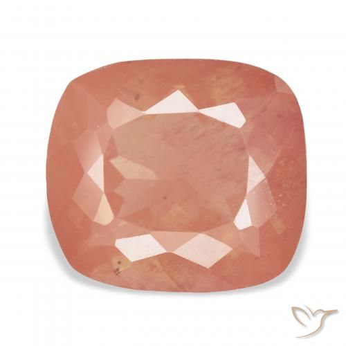 7.54ct Reddish Orange Andesine Labradorite, Cushion, Transparent