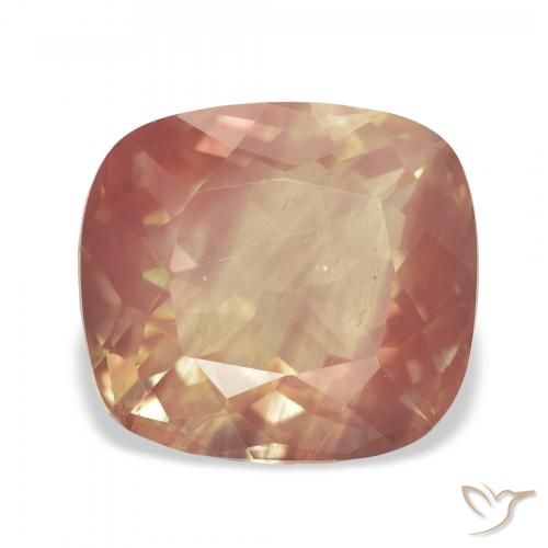 4.67ct Orange Red Andesine Labradorite, Cushion, Transparent