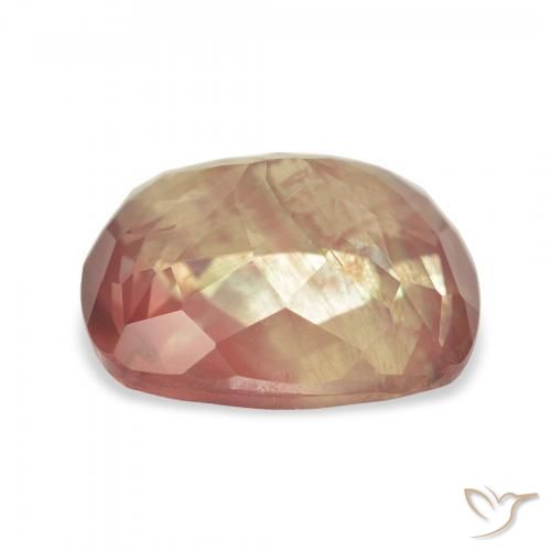 Andesine Labradorite Gemstone in 11.3 x 10.3 mm Size for Sale, Andesine Labradorite Stone in Orange Red Color