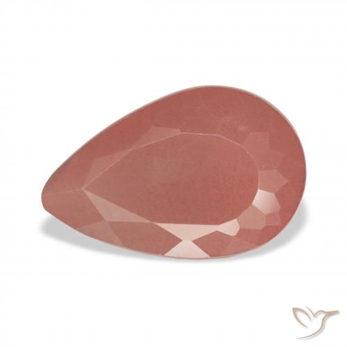 4.15ct Medium Pink Andesine Labradorite, Pear Shape, Translucent