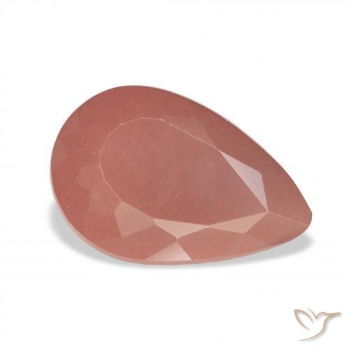 4.15 ct Pink Andesine Labradorite Stone, Natural Andesine Labradorite in Pear Facet Shape for Sale