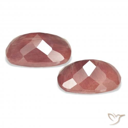 Andesine Labradorite Gemstones in 11.4 x 7.9 mm Size for Sale, Andesine Labradorite Stones in Medium Pink Color