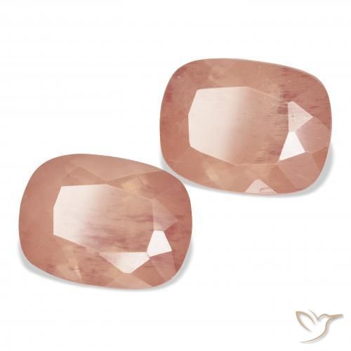 6.36 ctw Pink Andesine Labradorite Stones, Natural Andesine Labradorite in Cushion-Cut Shape for Sale