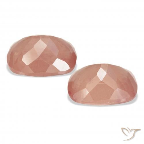 Andesine Labradorite Gemstones in 10.9 x 8.4 mm Size for Sale, Andesine Labradorite Stones in Grapefruit Pink Color
