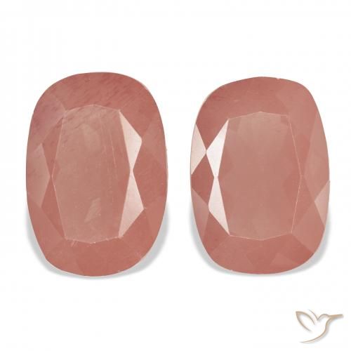 7.04ctw Medium Pink Andesine Labradorite, Cushion, Transparent