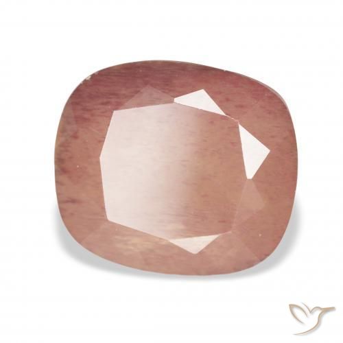 5.25 ct Pink Andesine Labradorite Stone, Natural Andesine Labradorite in Cushion-Cut Shape for Sale