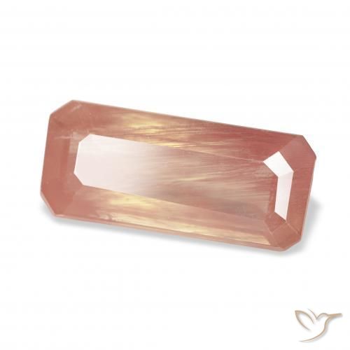 2.73 ct Pink Andesine Labradorite Stone, Natural Andesine Labradorite in Octagon Step Cut Shape for Sale