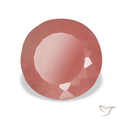3.07 ct Red Andesine Labradorite Stone, Natural Andesine Labradorite in Round Facet Shape for Sale