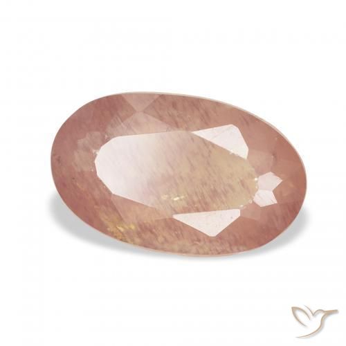 2.31 ct Orange Andesine Labradorite Stone, Natural Andesine Labradorite in Oval Facet Shape for Sale