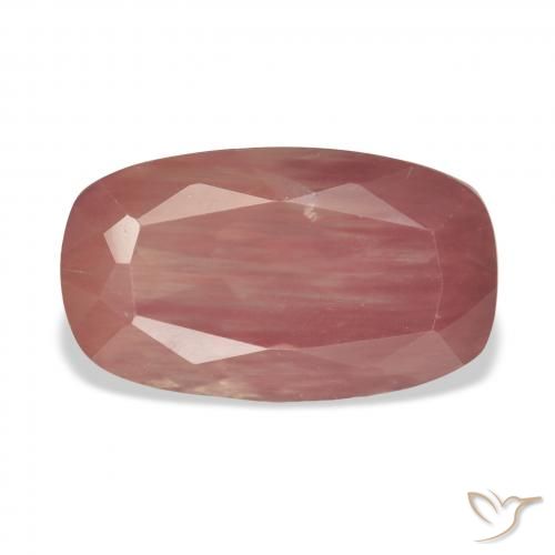 6.47ct Blush Red Andesine Labradorite, Cushion, Transparent