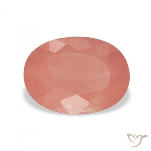 1.90ct Pale Red Orange Andesine Labradorite, Oval, Transparent