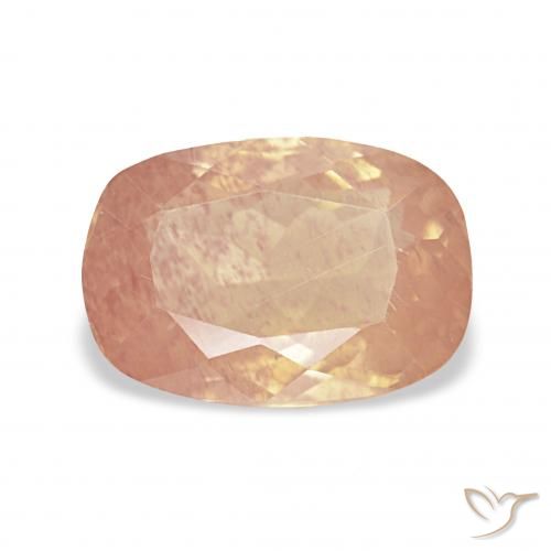 2.53ct Light Peach Orange Andesine Labradorite, Cushion, Transparent
