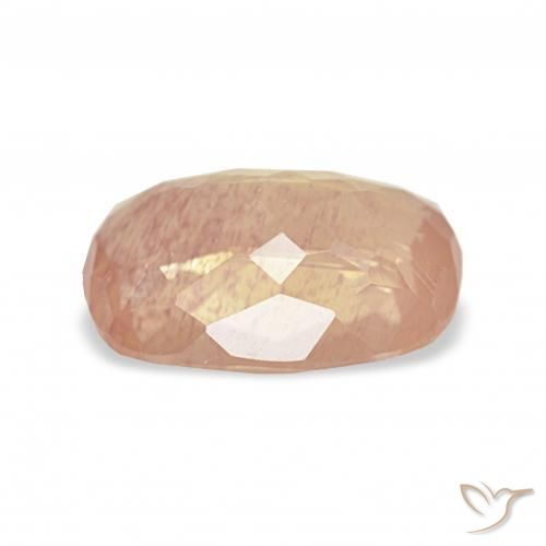Andesine Labradorite Gemstone in 10.7 x 7.4 mm Size for Sale, Andesine Labradorite Stone in Light Peach Orange Color