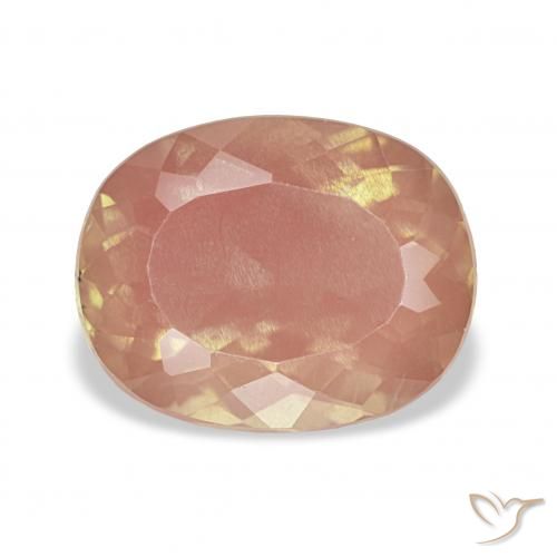 3.39ct Light Peach Orange Andesine Labradorite, Cushion, Transparent