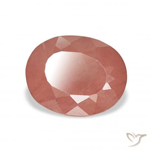 2.75 ct Red Andesine Labradorite Stone, Natural Andesine Labradorite in Oval Facet Shape for Sale