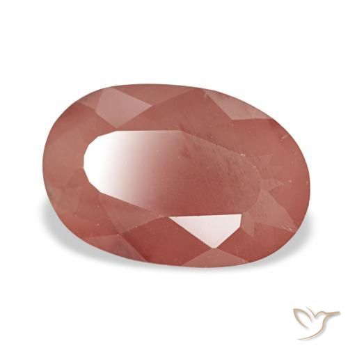 2.84 ct Red Andesine Labradorite Stone, Natural Andesine Labradorite in Oval Facet Shape for Sale