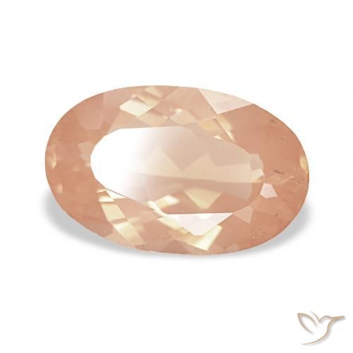 2.20 ct Orange Andesine Labradorite Stone, Natural Andesine Labradorite in Oval Facet Shape for Sale