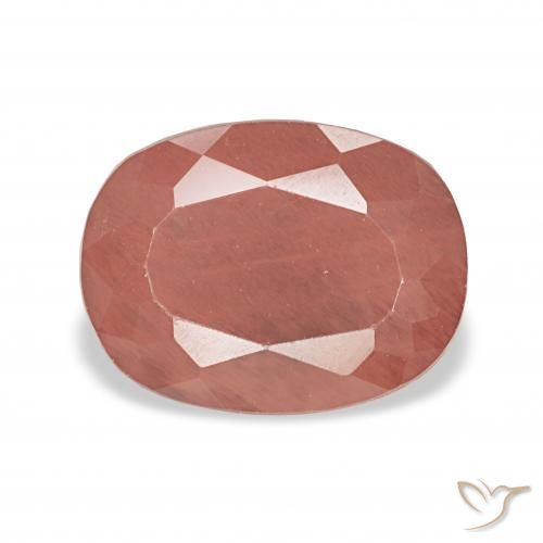 2.60ct Pale Reddish Orange Andesine Labradorite, Cushion, Translucent