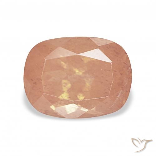 2.99ct Reddish Orange Andesine Labradorite, Cushion, Transparent