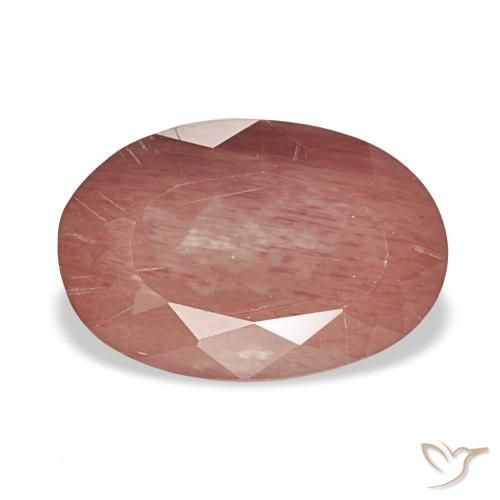 3.80ct Medium Red Andesine Labradorite, Oval, Transparent