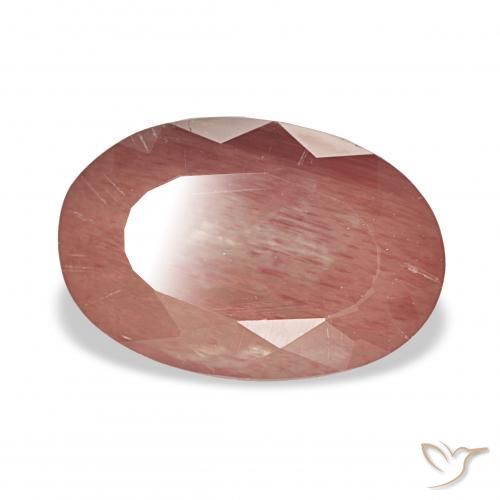 3.80 ct Red Andesine Labradorite Stone, Natural Andesine Labradorite in Oval Facet Shape for Sale