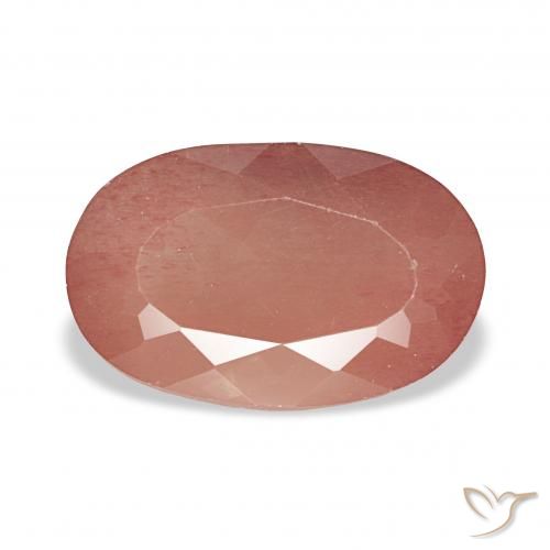 3.31ct Pale Reddish Orange Andesine Labradorite, Oval, Transparent