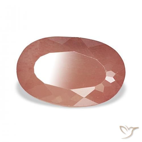 3.31 ct Red Andesine Labradorite Stone, Natural Andesine Labradorite in Oval Facet Shape for Sale
