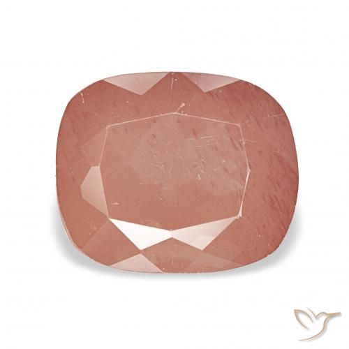 3.14ct Pale Reddish Orange Andesine Labradorite, Cushion, Transparent