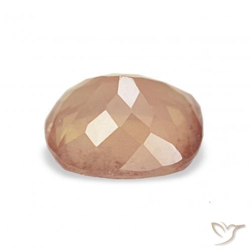 Andesine Labradorite Gemstone in 8.4 x 7.2 mm Size for Sale, Andesine Labradorite Stone in Cantaloupe Orange Color