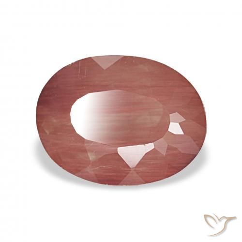 2.06 ct Red Andesine Labradorite Stone, Natural Andesine Labradorite in Oval Facet Shape for Sale