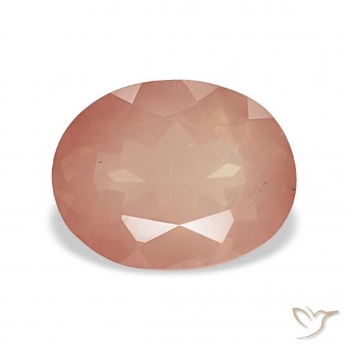 2.90ct Pale Reddish Orange Andesine Labradorite, Oval, Transparent