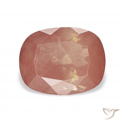 2.65ct Pale Reddish Orange Andesine Labradorite, Cushion, Transparent