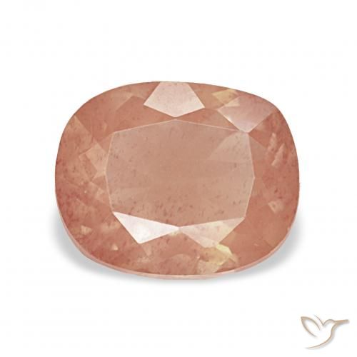 2.07 ct Orange Andesine Labradorite Gemstone, Andesine Labradorite Gem in Cushion-Cut Shape for Sale.