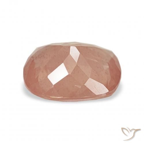 Andesine Labradorite Gemstone in 9.6 x 7.8 mm Size for Sale, Andesine Labradorite Stone in Light Reddish Orange Color