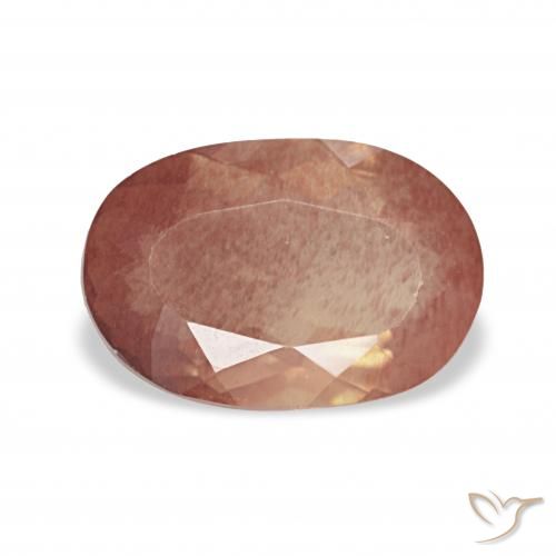 1.99ct Orange Red Andesine Labradorite, Oval, Transparent