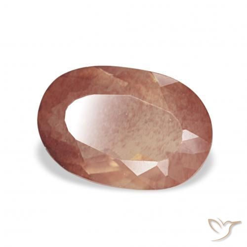 1.99 ct Red Andesine Labradorite Stone, Natural Andesine Labradorite in Oval Facet Shape for Sale