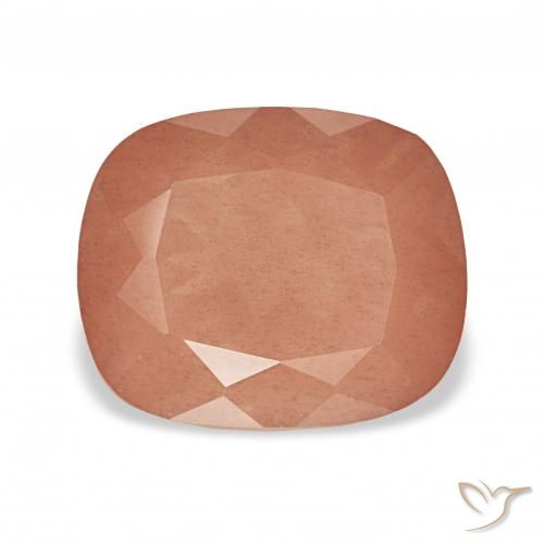 3.35ct Reddish Orange Andesine Labradorite, Cushion, Transparent