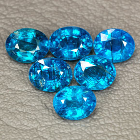 5.88 ct Blue Apatite Gemstone, Apatite Gem in Oval Facet Shape for Sale.