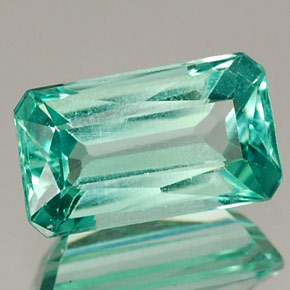 0.97 ct Green Apatite Gemstone, Apatite Gem in Octagon / Scissor Cut Shape for Sale.
