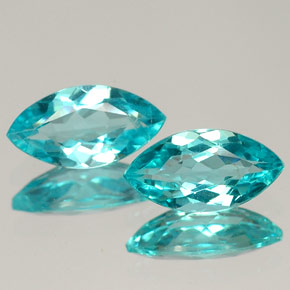 1.29 ct Blue Apatite Gemstone, Apatite Gem in Marquise Facet Shape for Sale.