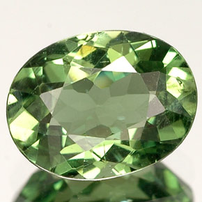 1.38 ct Green Apatite Gemstone, Apatite Gem in Oval Facet Shape for Sale.