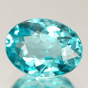 1.36 ct Blue Apatite Stone, Natural Apatite in Oval Facet Shape for Sale