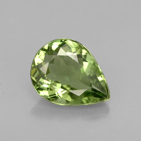 1.26 ct Green Apatite Gemstone, Apatite Gem in Pear Facet Shape for Sale.