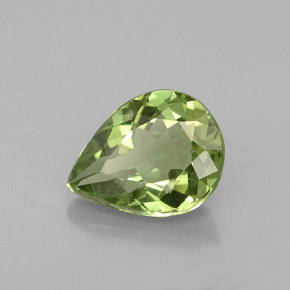1.26 ct Green Apatite Stone, Natural Apatite in Pear Facet Shape for Sale