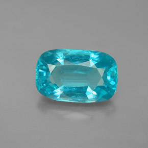 4.69 ct Blue Apatite Gemstone, Apatite Gem in Cushion-Cut Shape for Sale.