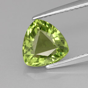 1.84 ct Green Apatite Gemstone, Apatite Gem in Trillion Facet Shape for Sale.