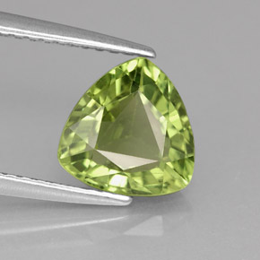 1.84 ct Green Apatite Stone, Natural Apatite in Trillion Facet Shape for Sale